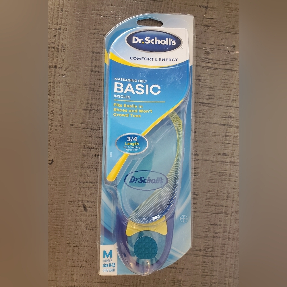 Dr. Scholl's Comfort & Energy Insoles - Blue and Yellow Size 8-12